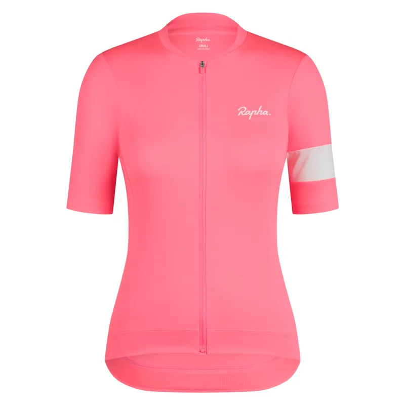 Rapha Core Women's Short Sleeve Jersey - High-Viz Pink/White
