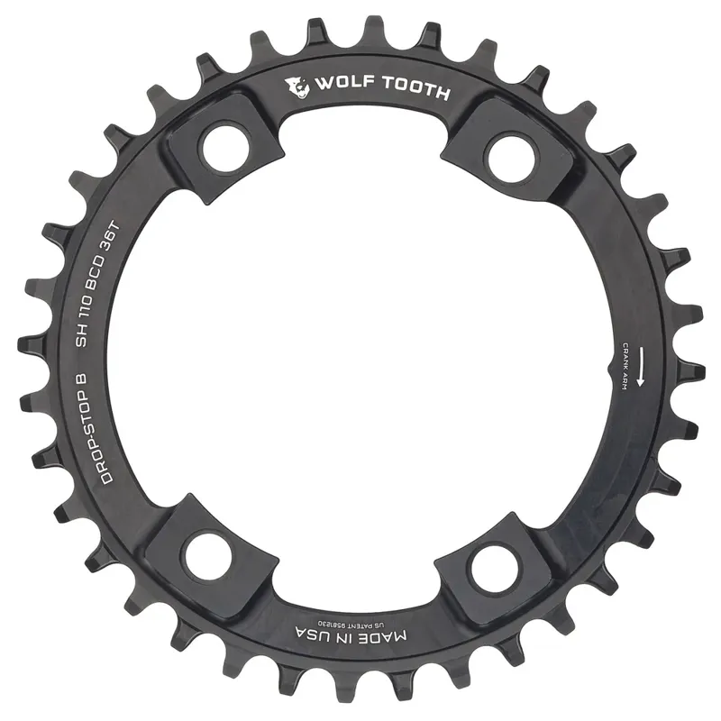 Wolf Tooth 110 BCD Asymmetric 4-Bolt Chainring - Shimano Drop Stop B