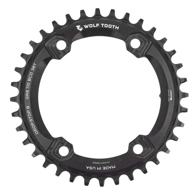 Wolf Tooth 110 BCD Asymmetric 4-Bolt Chainring - Shimano GRX Drop Stop B