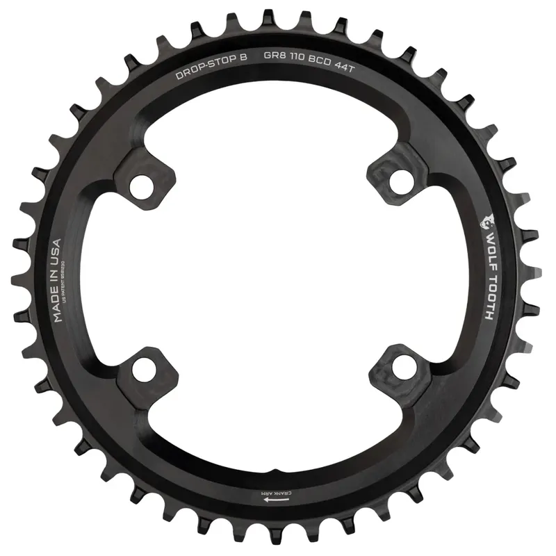 Wolf Tooth 110 BCD Asymmetric 4-Bolt Chainring - Shimano GRX Drop Stop B-1