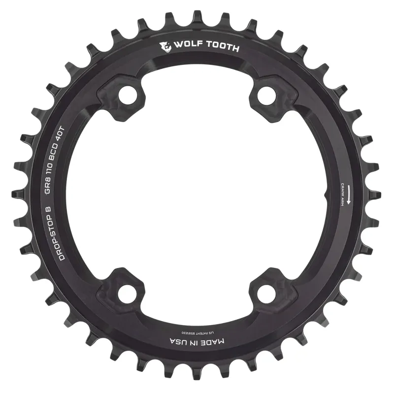 Wolf Tooth 110 BCD Asymmetric 4-Bolt Chainring - Shimano GRX Drop Stop B-3