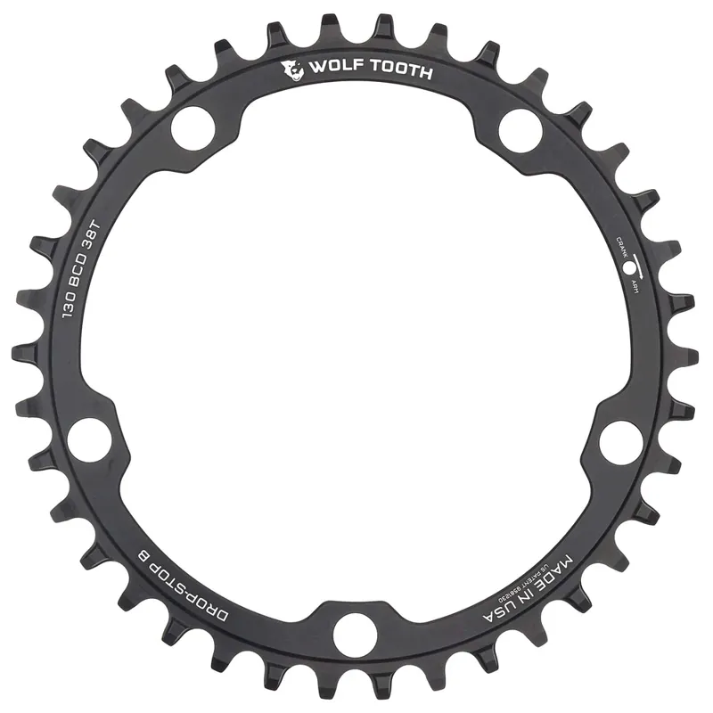 Wolf Tooth 130 BCD Flat Top Gravel / CX / Road Chainring - Drop Stop B