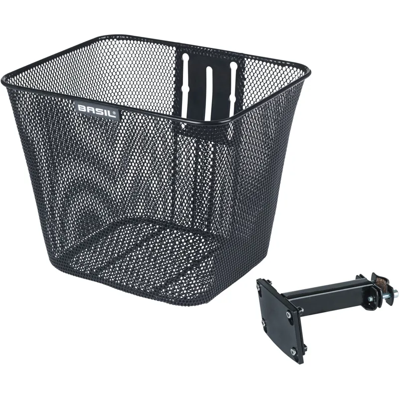 Basil Bilbao FM Fixed Front Basket - Black
