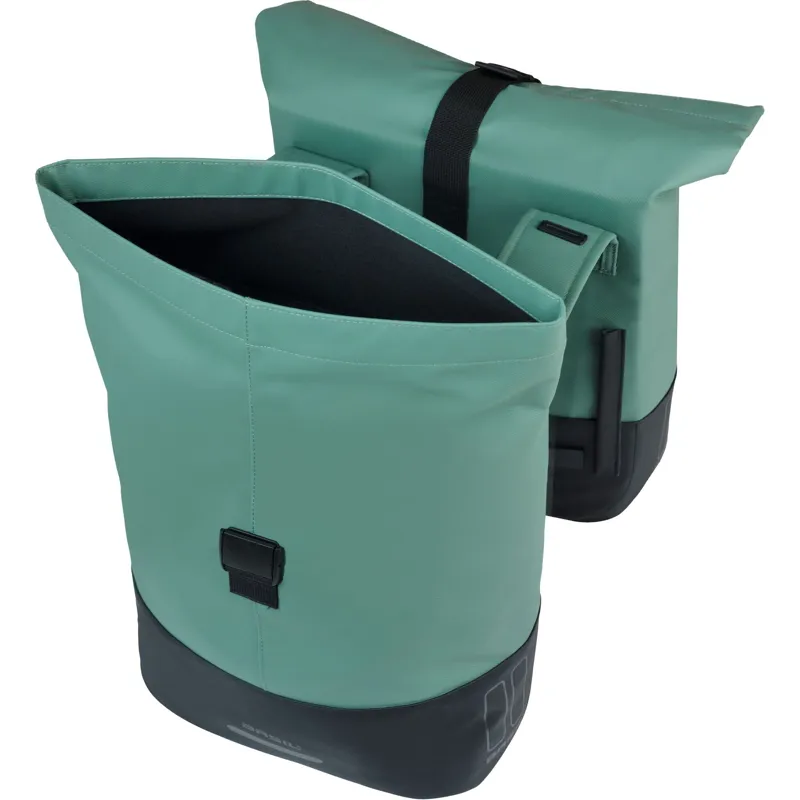 Basil Cove Double Pannier Bags -28-32 Litres - Silvergreen/Black-2