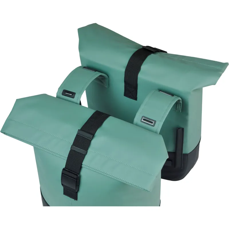 Basil Cove Double Pannier Bags -28-32 Litres - Silvergreen/Black-3
