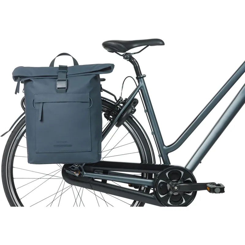 Basil Brooklyn Shoulder Pannier Bag with MIK Hooks - 17 Litre - Blue-5