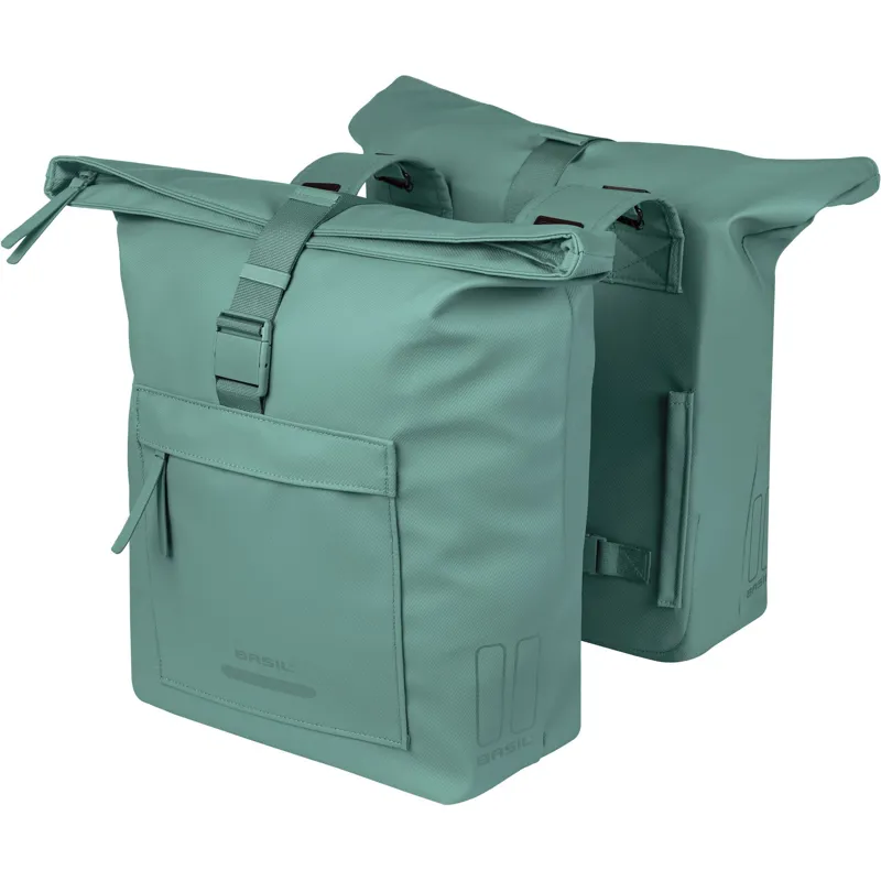 Basil Brooklyn Double Pannier Bags - 41 Litres - Silvergreen