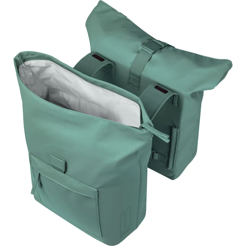 Basil Brooklyn Double Pannier Bags - 41 Litres - Silvergreen-2