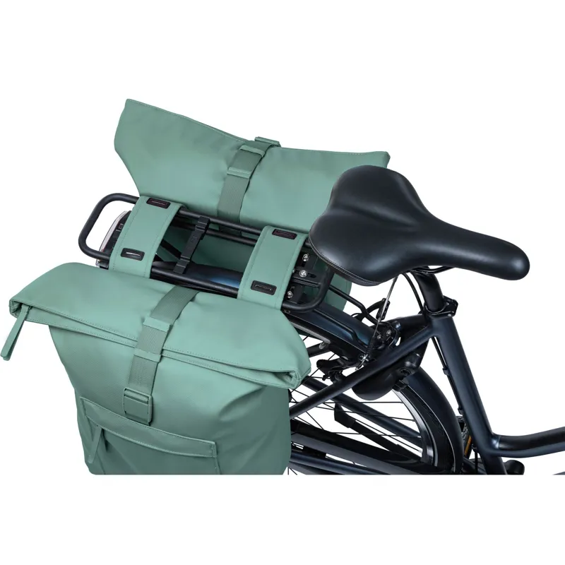 Basil Brooklyn Double Pannier Bags - 41 Litres - Silvergreen-4
