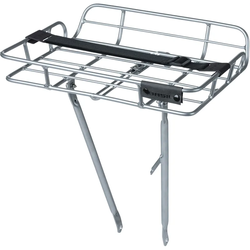 Basil Portland Front Carrier - 26-28 inch - Natural Aluminium