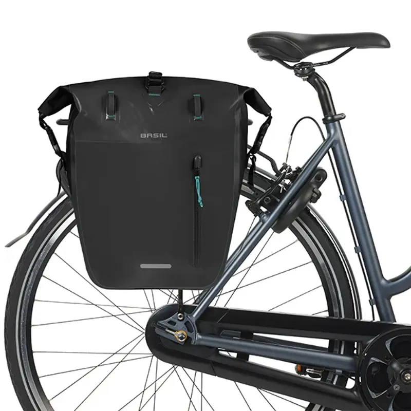 Basil Rivo Single Pannier Bag with MIK Hooks - 25-31 litres - Black-4