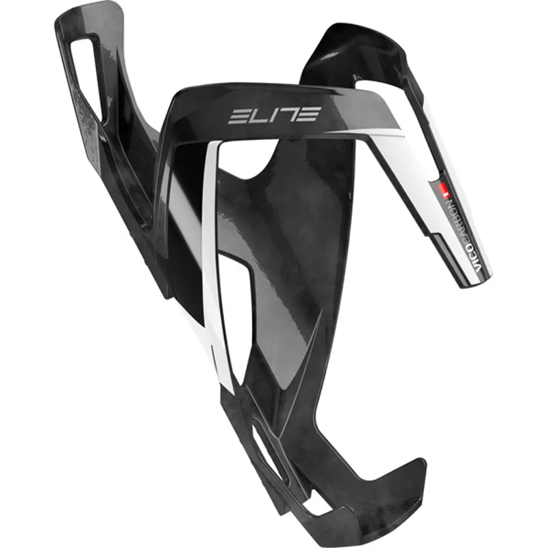 Elite Vico Carbon Bottle Cage - Gloss Black/White
