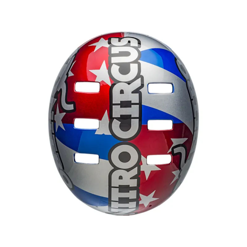 Bell Local BMX/Skate Helmet - Nitro Circus Gloss Silver/Blue/Red-8