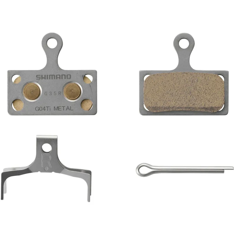 Shimano G04Ti-MX Metal Sintered Pad Titanium Back Disc Pads + Spring-1