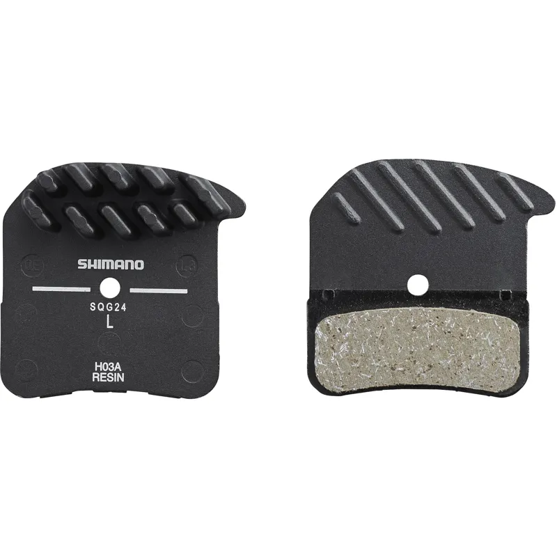 Shimano H03A Resin Disc Pads + Spring - Alloy Back with Cooling Fins