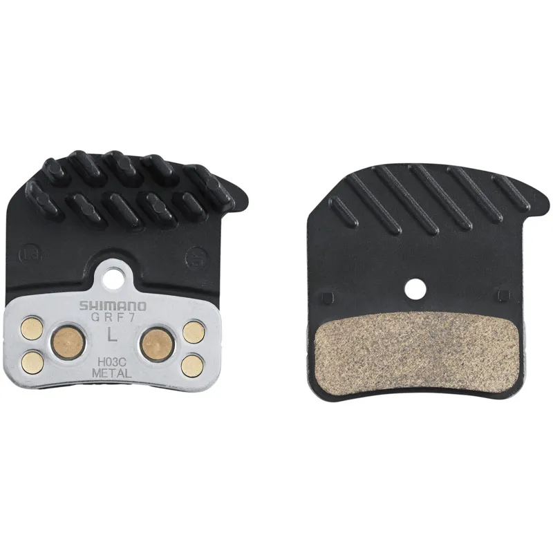 Shimano H03C-MF Metal Sintered Alloy/Stainless Disc Pads + Cooling Fins-1