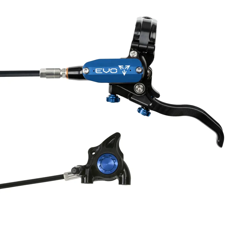 Hope Tech 4 Evo X2 Flat Mount Disc Brake - No Rotor - Black/Blue