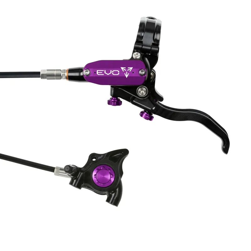 Hope Tech 4 Evo X2 Flat Mount Disc Brake - No Rotor - Black/Purple