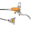Hope Tech 4 Evo X2 Flat Mount Disc Brake - No Rotor - Silver/Orange