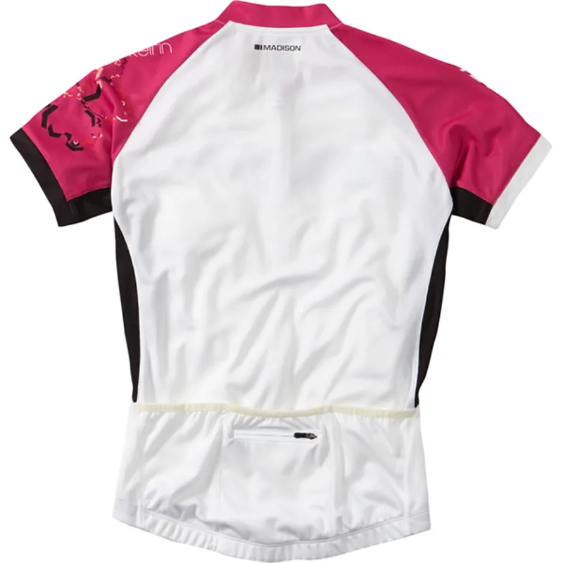 Madison Keirin Womens Short Sleeve Jersey - White/Very Berry-1