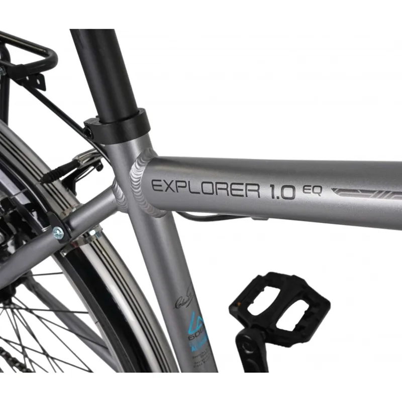 Claud Butler Explorer 1.0 EQ 2027 Hybrid Bike - Silver-4