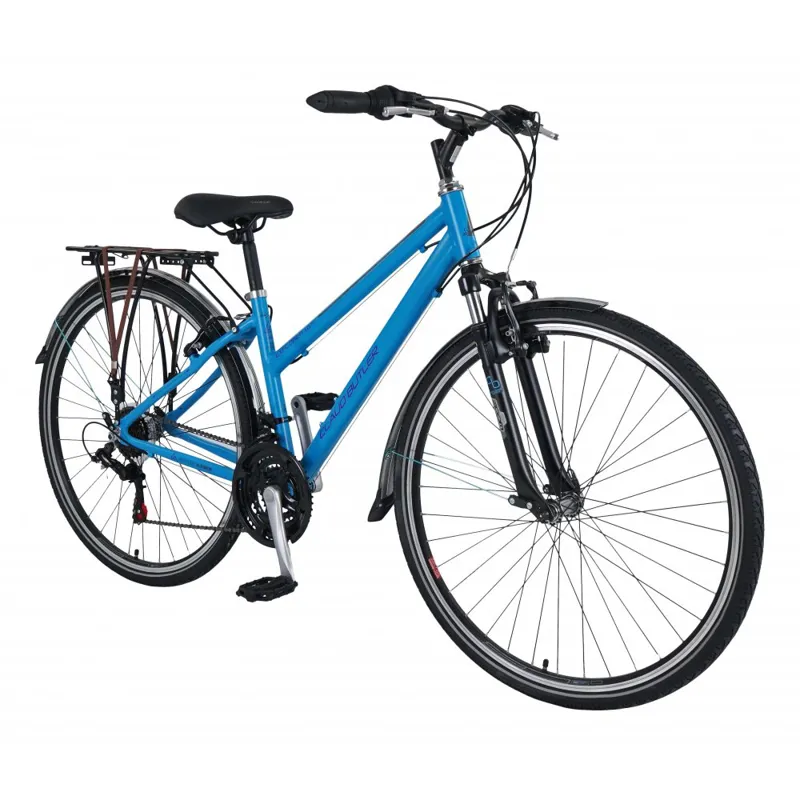 Claud Butler Explorer 1.0 EQ Low Step 2027 Women's Hybrid Bike - Blue-1