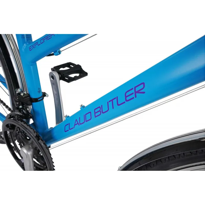 Claud Butler Explorer 1.0 EQ Low Step 2027 Women's Hybrid Bike - Blue-7