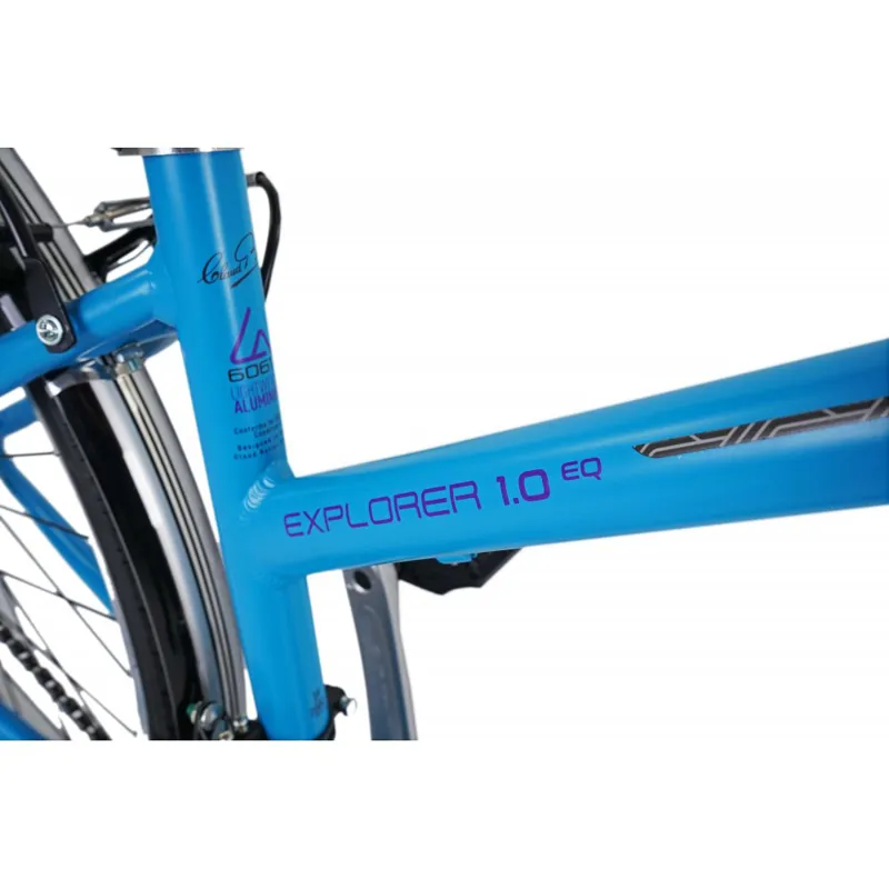 Claud Butler Explorer 1.0 EQ Low Step 2027 Women's Hybrid Bike - Blue-8