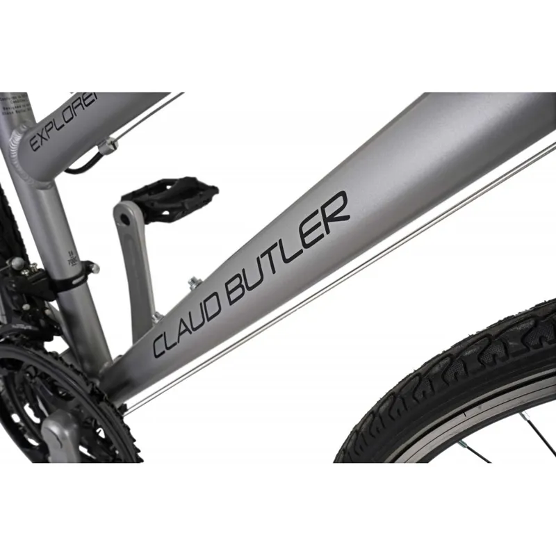 Claud Butler Explorer 1.0 Low Step 2027 Women's Hybrid Bike - Silver-3