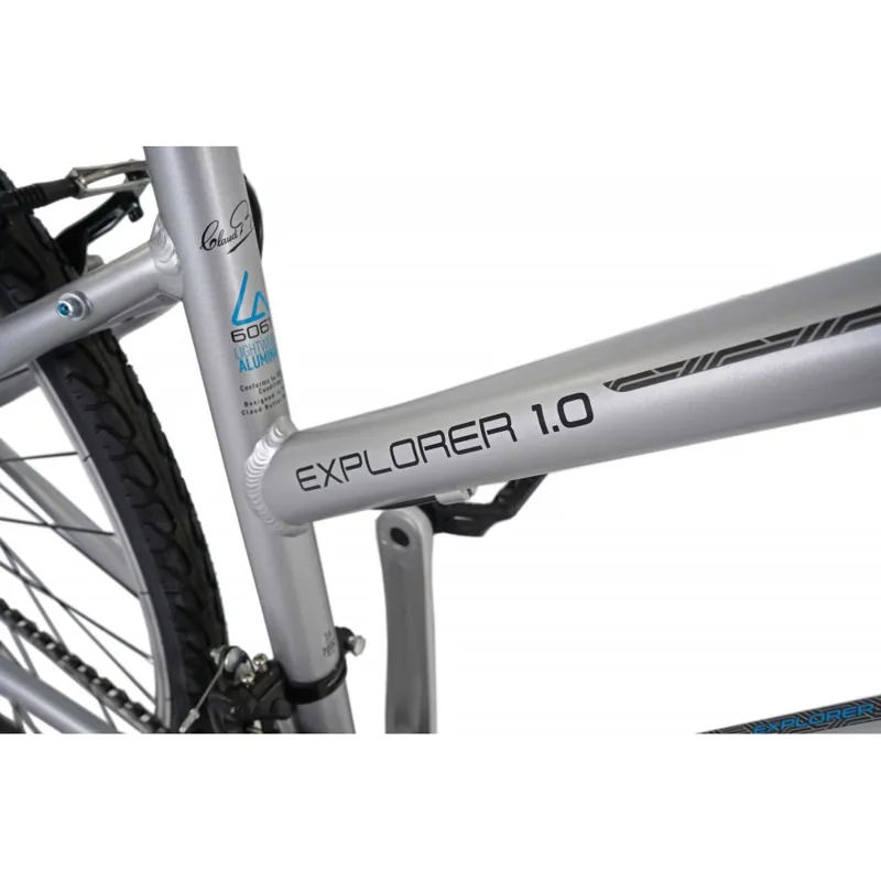 Claud Butler Explorer 1.0 Low Step 2027 Women's Hybrid Bike - Silver-4