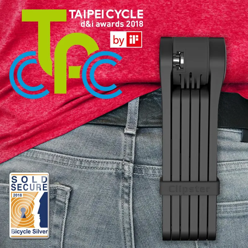 Seatylock Foldylock Clipster Silver Rated Wearable Folding Lock Black-2