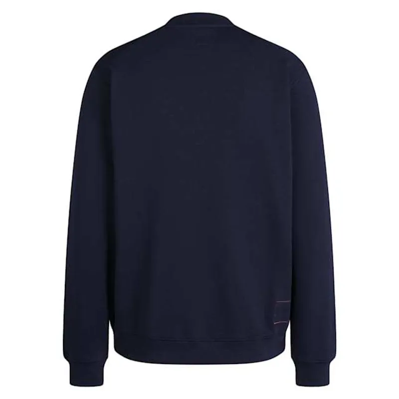 Rapha Heavyweight Men's Cotton Large Logo Sweatshirt - Dark Navy/High-Vis Pink-1