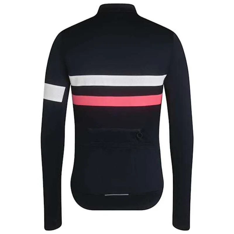 Rapha Brevet Men's Long Sleeve Jersey - Dark Navy/High-Vis Pink-1