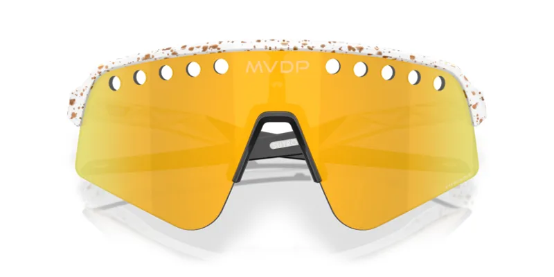 Oakley Sutro Lite Sweep Cycling Sunglasses - Gold Splatter/Prizm 24K Lens-7