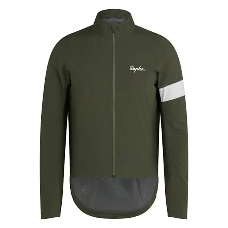 Rapha Core Men's Waterproof Rain Jacket - Dark Green/White