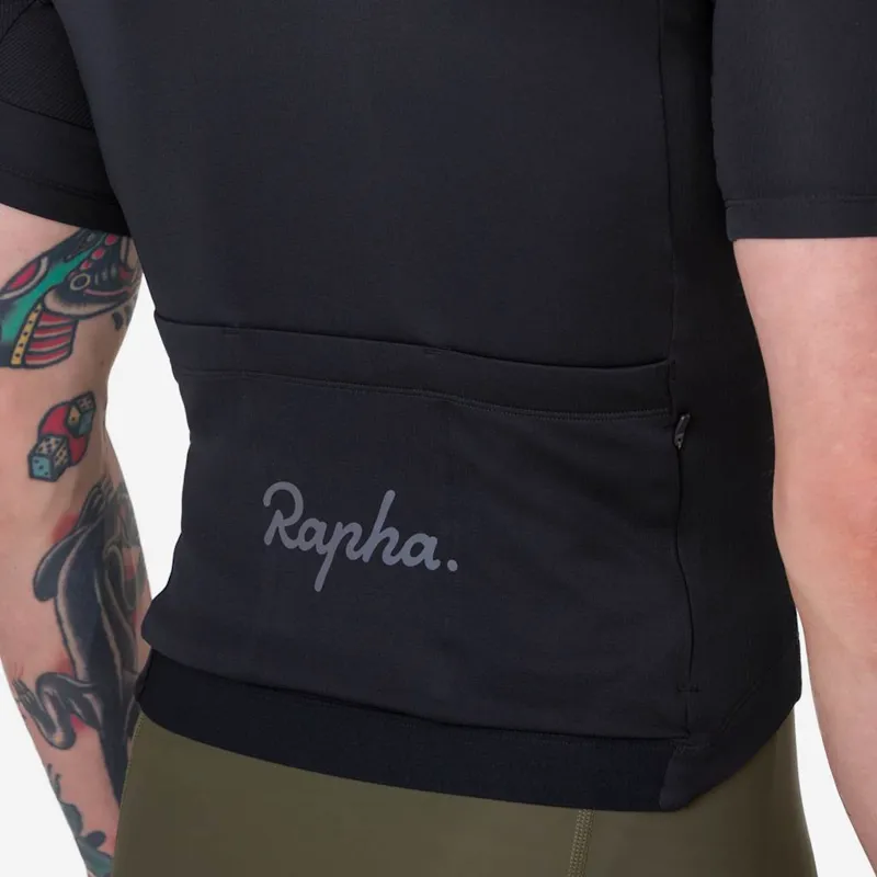 Rapha Brevet Element Men's Short Sleeve Jersey - Black/Grey-2