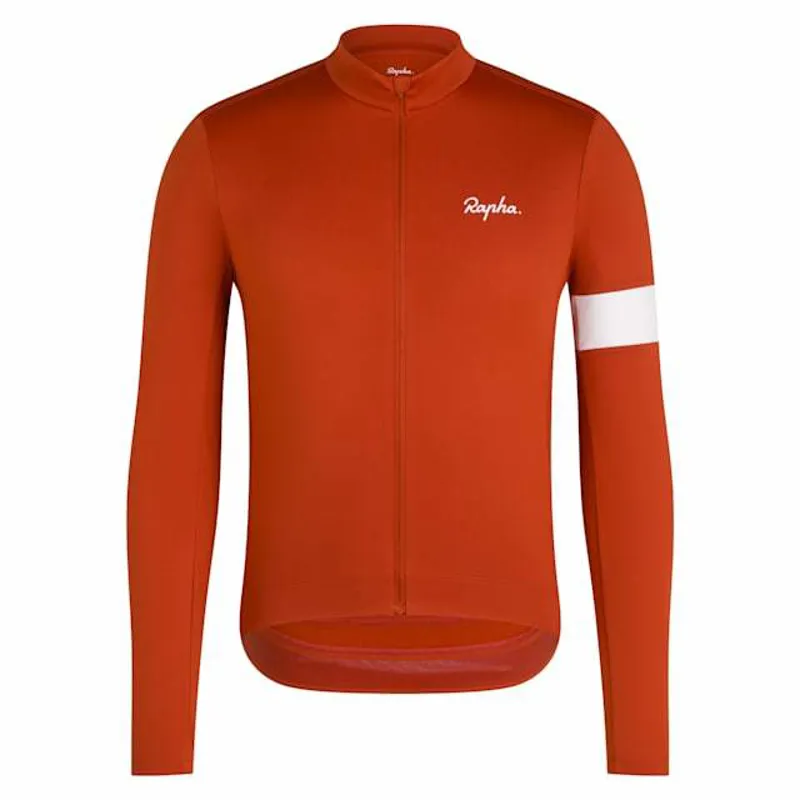 Rapha Core Men's Thermal Long Sleeve Jersey - Paprika/White