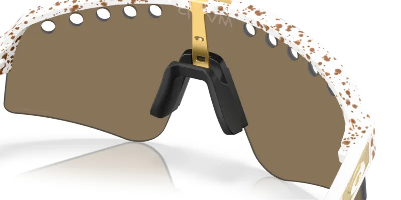 Oakley Sutro Lite Sweep Cycling Sunglasses - Gold Splatter/Prizm 24K Lens-5