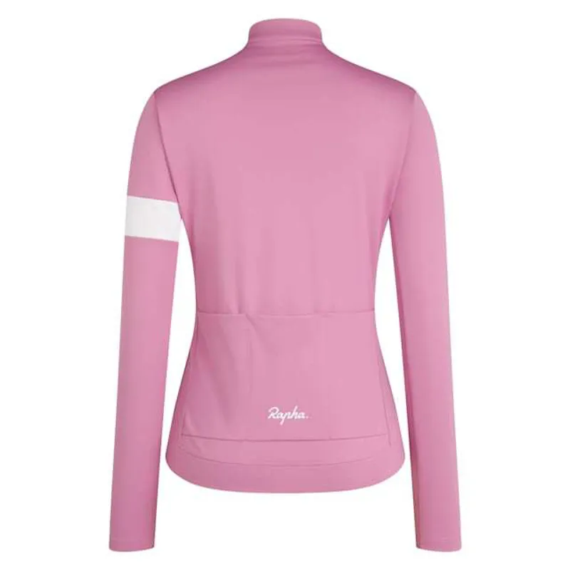 Rapha Core Women's Thermal Long Sleeve Jersey - Dusty Mauve/White-1