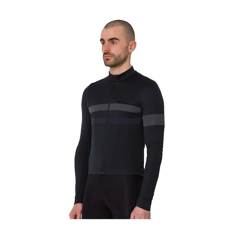 Rapha Brevet Men's Long Sleeve Jersey - Black/Black-3