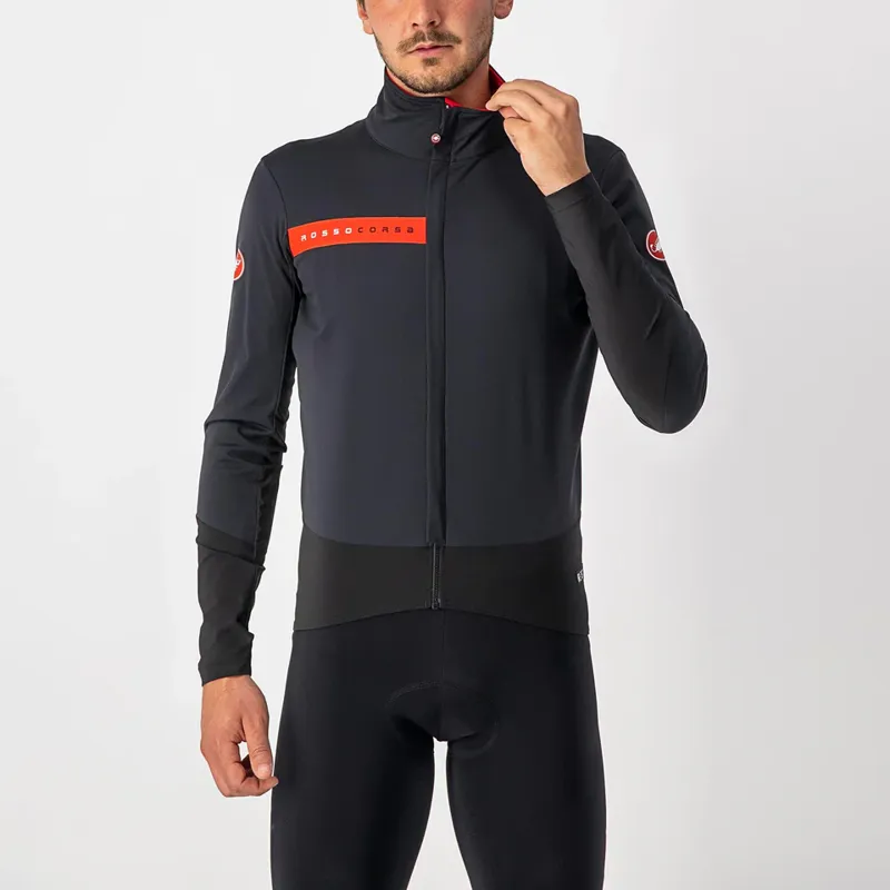 Castelli Beta RoS Men's Jacket - Light Black/Red