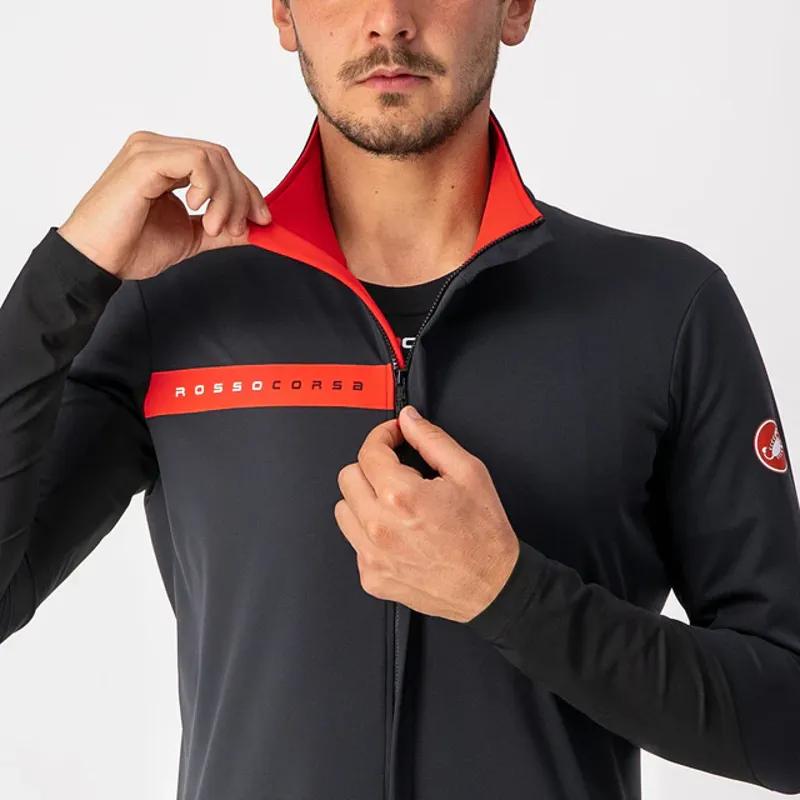 Castelli Beta RoS Men's Jacket - Light Black/Red-4