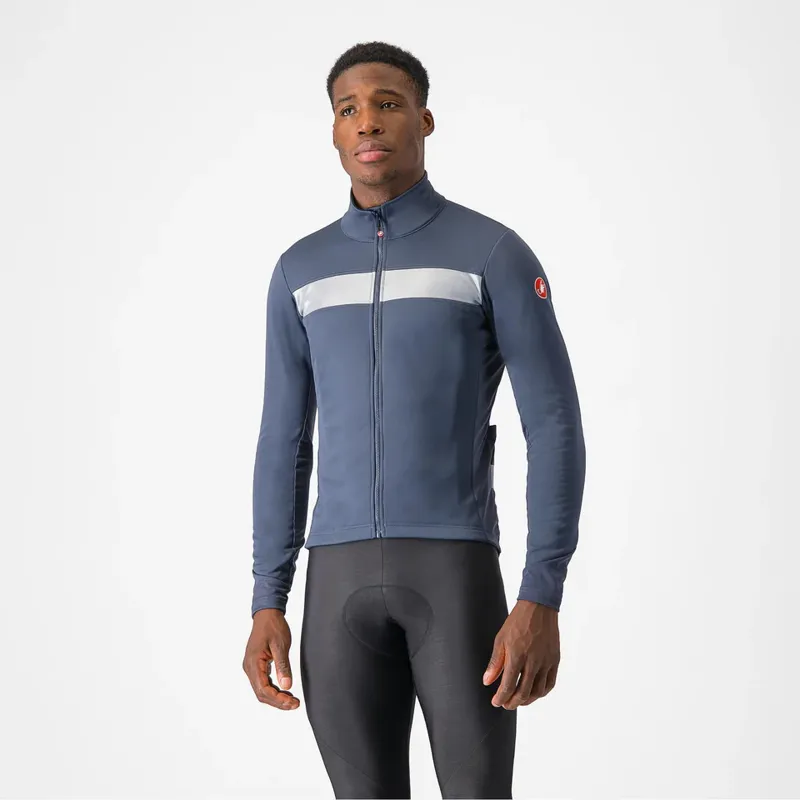Castelli Raddoppia 3 Men's Jacket - Twilight Blue/Silver Reflex