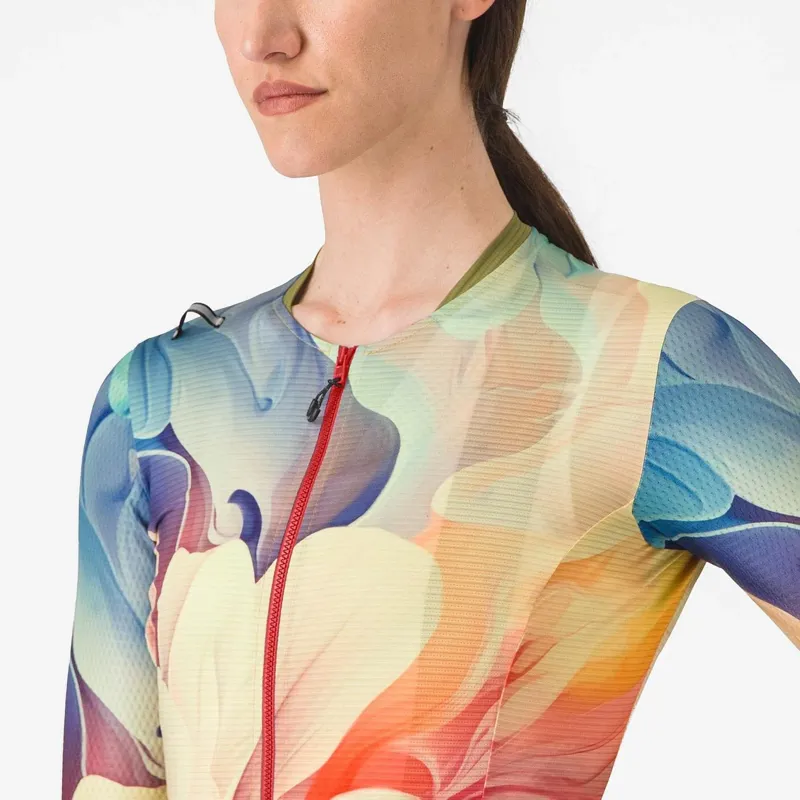 Castelli Unlimited Pro Women's Short Sleeve Jersey - Multicolour Green/Orange-2