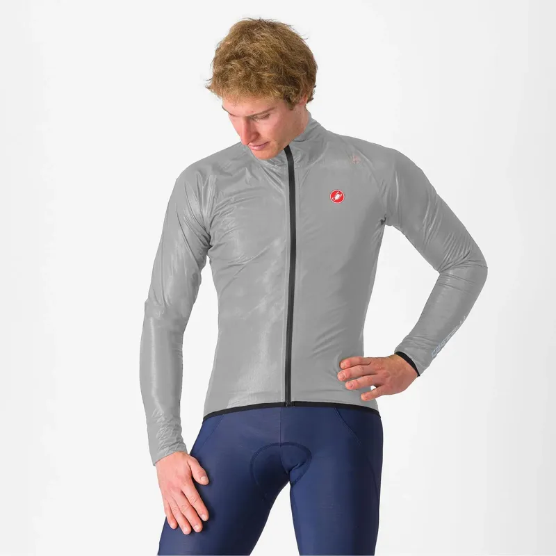 Castelli Squall Shell Waterproof Men's Jacket - Silver Grey/Black
