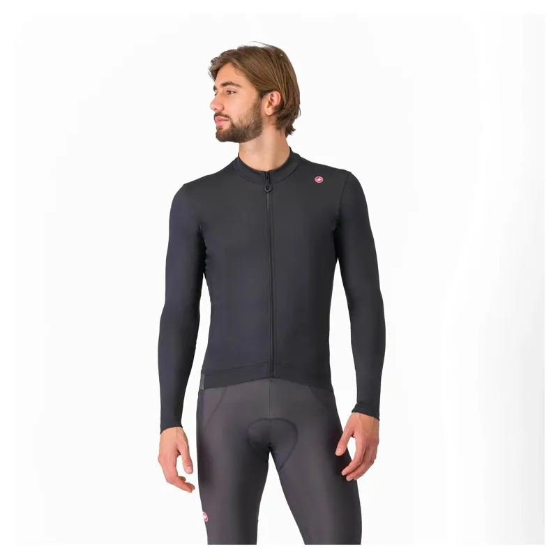 Castelli Espresso Thermal Men's Long Sleeve Jersey - Light Black