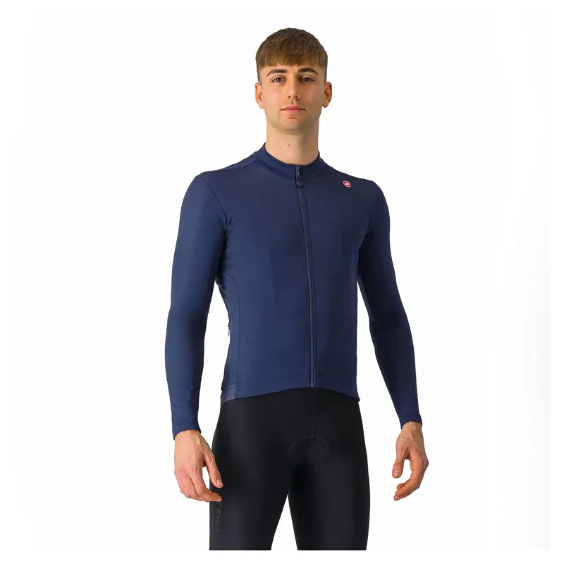 Castelli Espresso Thermal Men's Long Sleeve Jersey - Belgian Blue