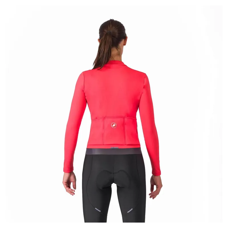 Castelli Espresso Thermal Women's Long Sleeve Jersey - Hibiscus/Dark Grey-1