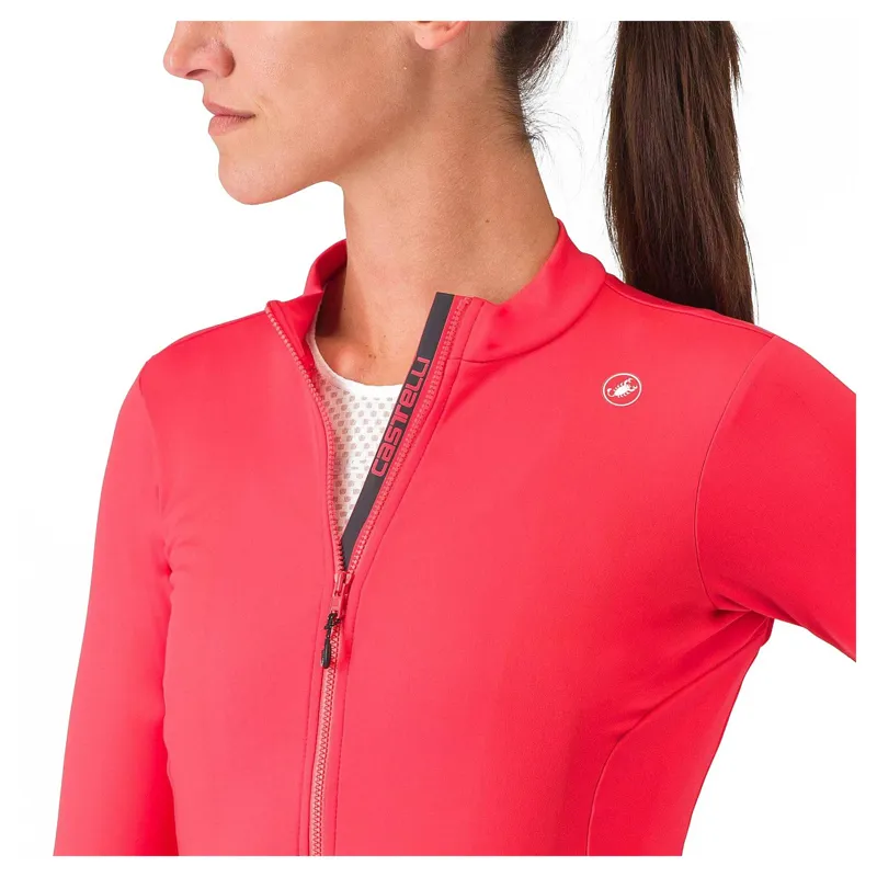 Castelli Espresso Thermal Women's Long Sleeve Jersey - Hibiscus/Dark Grey-2