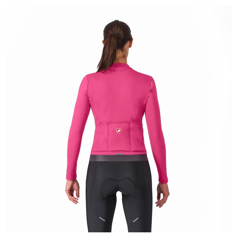 Castelli Espresso Thermal Women's Long Sleeve Jersey - Violet Pink/Dark Grey-1